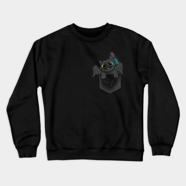 Pocket Dragon Crewneck Sweatshirt by absolemstudio